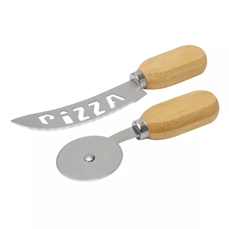 Zestaw do krojenia pizzy - srebrny (56-0307070)