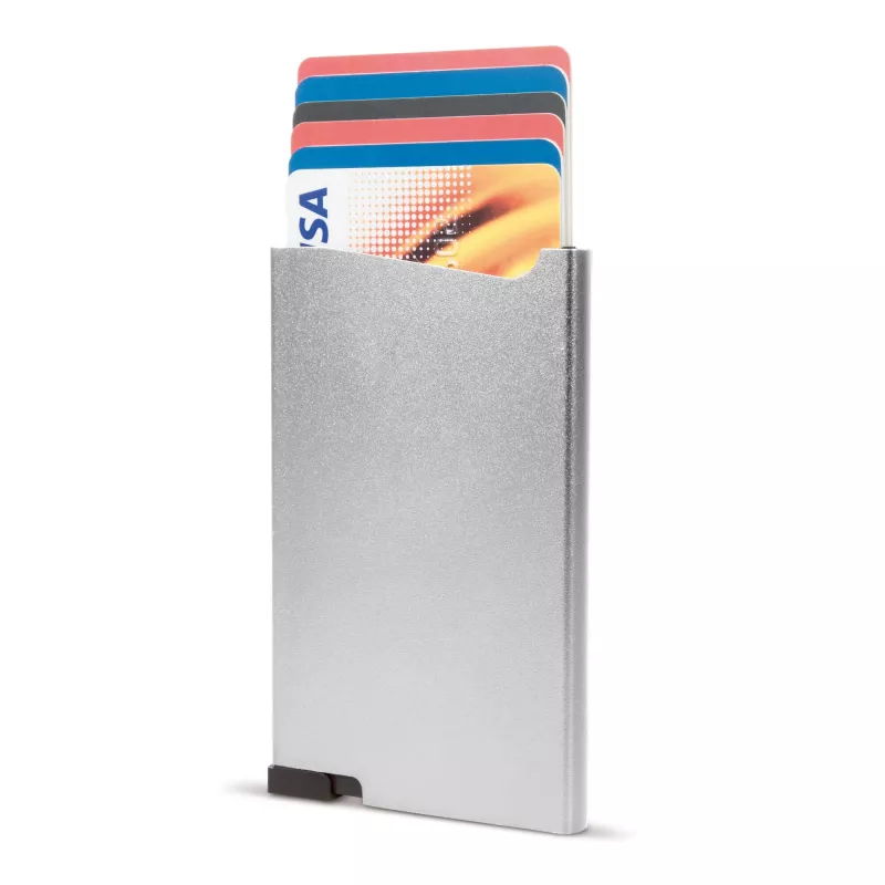 Aluminiowy card-holder - srebrny (LT91190-N0005)