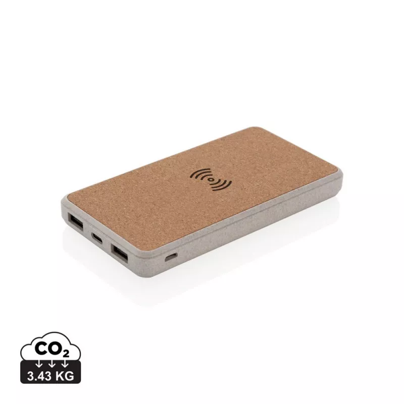 Bezprzewodowy power bank 8000 mAh - brązowy (P322.219)