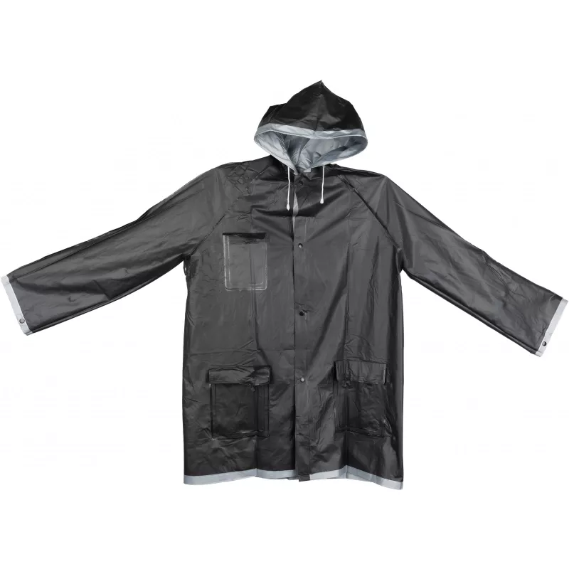 Płaszcz przeciwdeszczowy dwustronny NANTERRE - srebrno-czarny (920537)