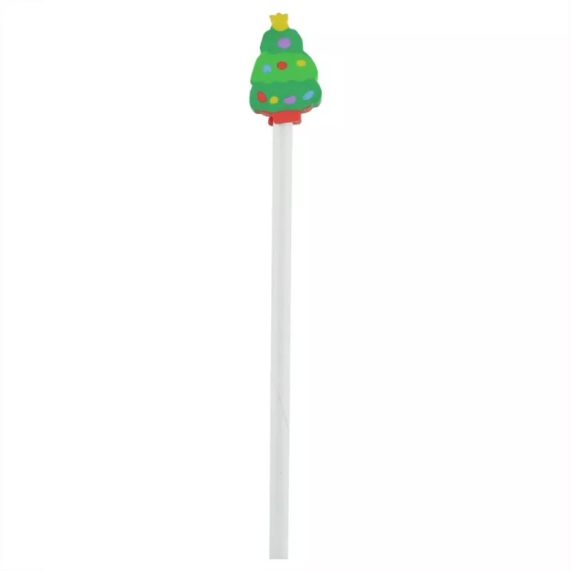 Ołówek z gumką, świąteczny wzór - zielony (V1908-06)