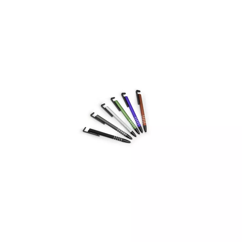 Długopis, touch pen, stojak na telefon | Erran - srebrny (V1816-32)