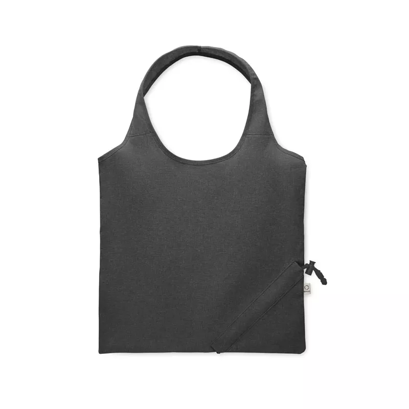 Torba składana z recyklingu 140 g/m² CARRIE COLOUR - Czarny (MO2487-03)