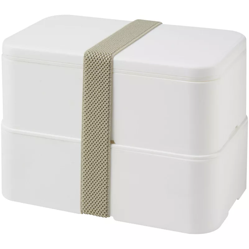 Dwupoziomowe pudełko na lunch 2 x 700 m MIYO - Biały-Limonka (21047010)