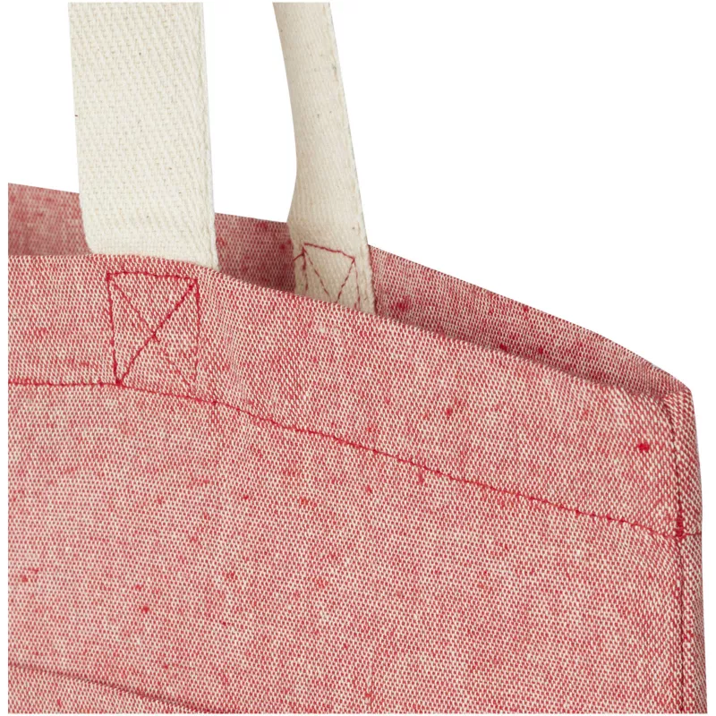 Torba na zakupy o pojemności 9 l bawełna z recyklingu 150 g/m² z kieszenią Pheebs - Czerwony melanż (12064391)