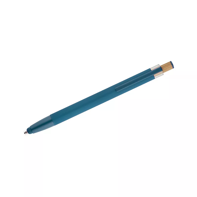 Długopis z recyklingowanego aluminium z  wykończeniem soft touch ALPEN - niebieski (19827-03)