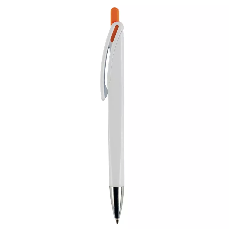Długopis RIva w mocnym kolorze - biało / pomarańczowy (LT80835-N0126)