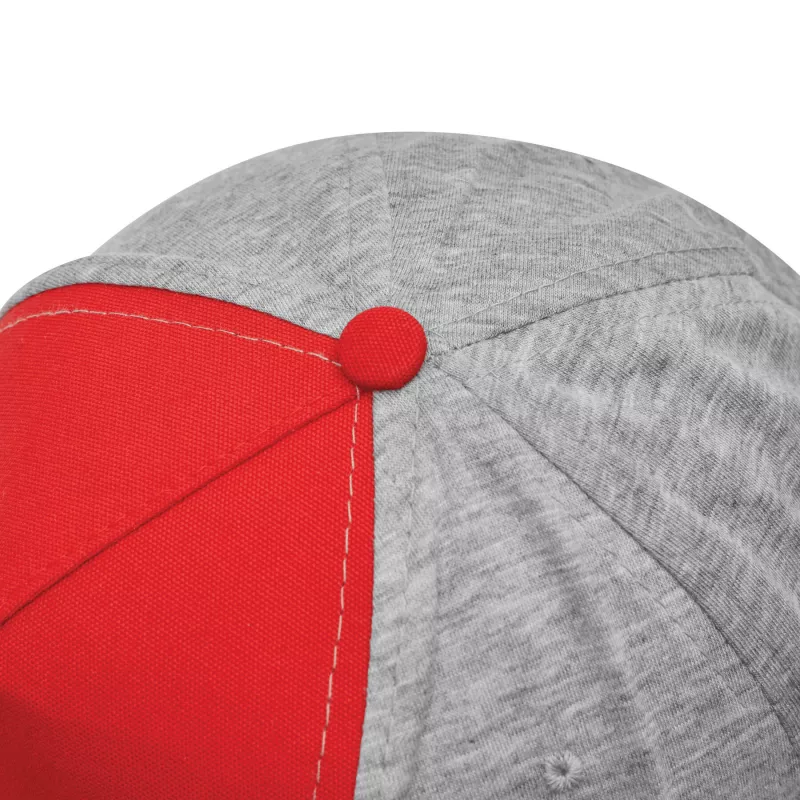 5 segmentowa czapka baseballowa - czerwony, szary (56-0701601)