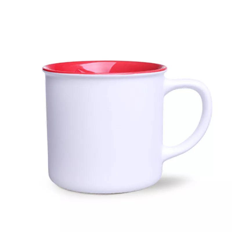 Kubek reklamowy Loft Pure (310 ml) - biało-czerwony (M/460-BIALY-MAT-CZERWONY)