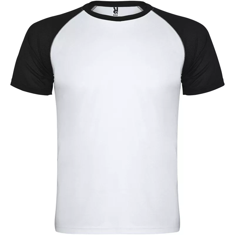 Indianapolis sportowa koszulka dziecięca z krótkim rękawem - Biały-Czarny (K6650-BLACK-WHITE)