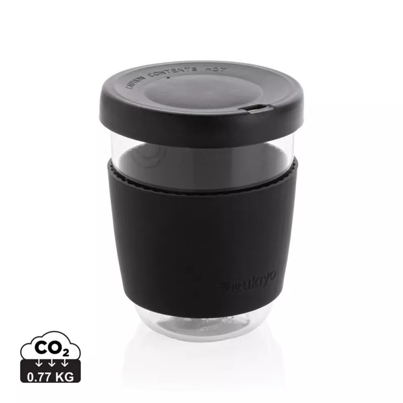 Szklany kubek podróżny Ukiyo 360 ml - czarny (P432.701)