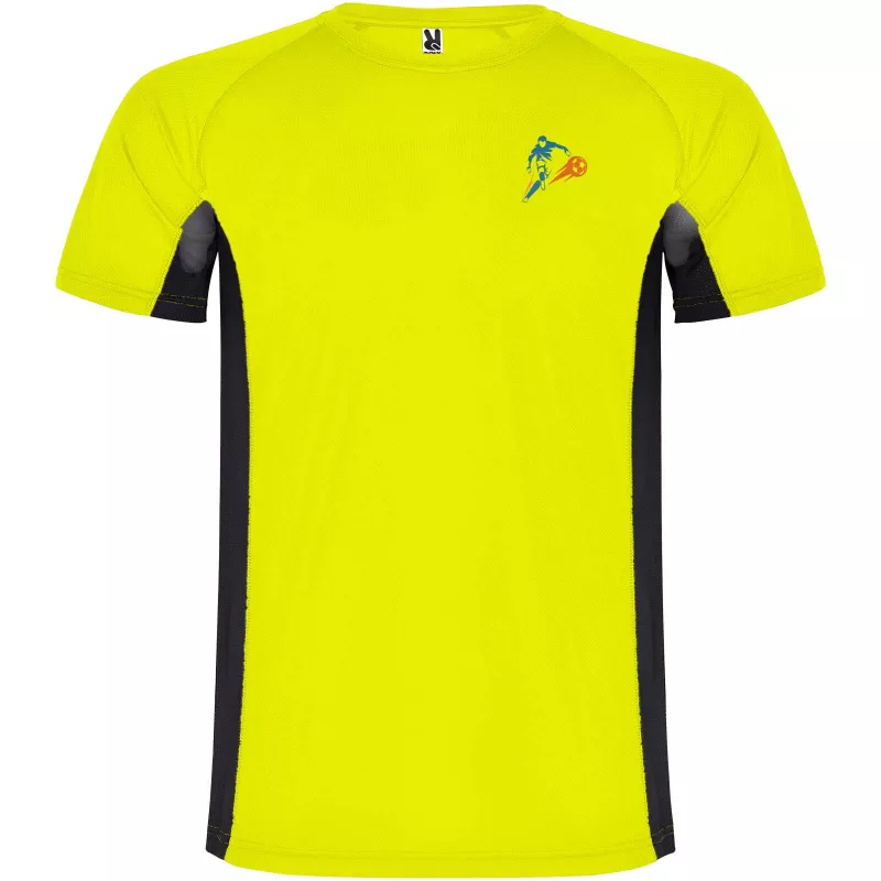 Shanghai sportowa koszulka dziecięca z krótkim rękawem - Czarny-Fluor Yellow (K6595-BLACK-FLYELLOW)