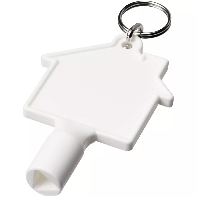 Maximilian brelok do kluczy w kształcie domu z materiałów z recyklingu - Biały (21019501)