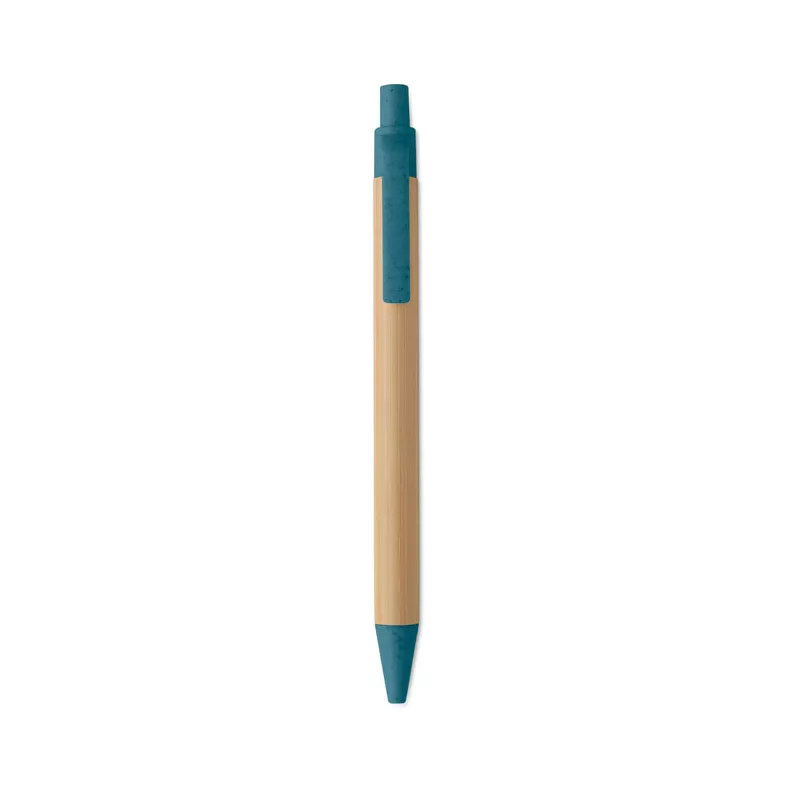 Długopis bambusowy z końcówkami ze słomy ITEA COLOUR - Niebieski (MO2635-04)