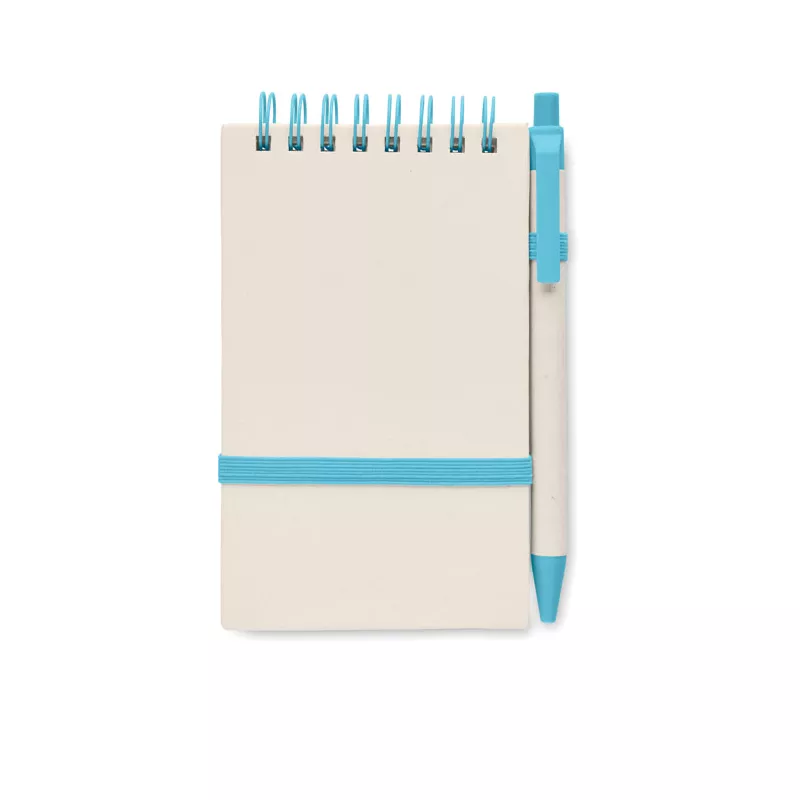 Notes A6 z recyklingu 70 kartek z długopisem MITO SET - Turkusowy (MO6837-12)