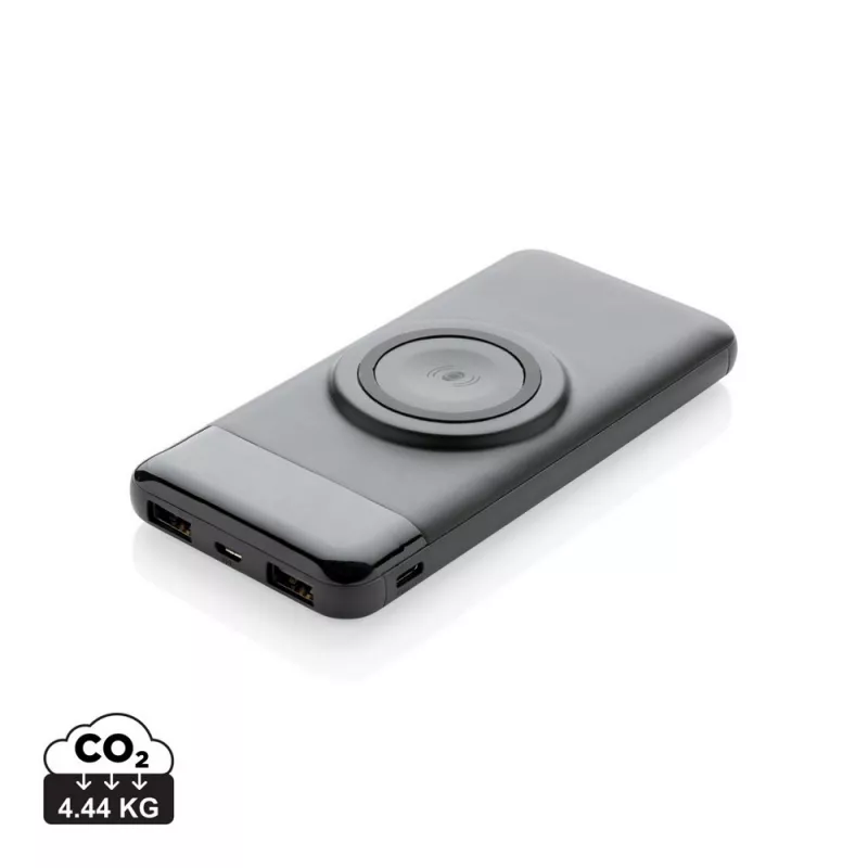 Power bank 10000 mAh, ładowarka bezprzewodowa 3W - czarny (P322.261)