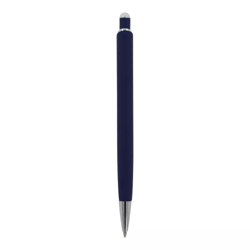 Długopis metalowy gumowany z touch penem Monaco - ciemnoniebieski (LT87780-N0010)