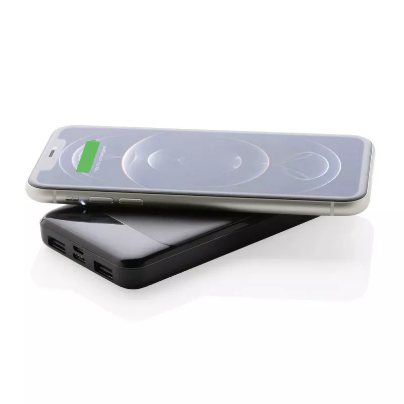 Bezprzewodowy power bank, ładowarka bezprzewodowa - czarny (P322.671)