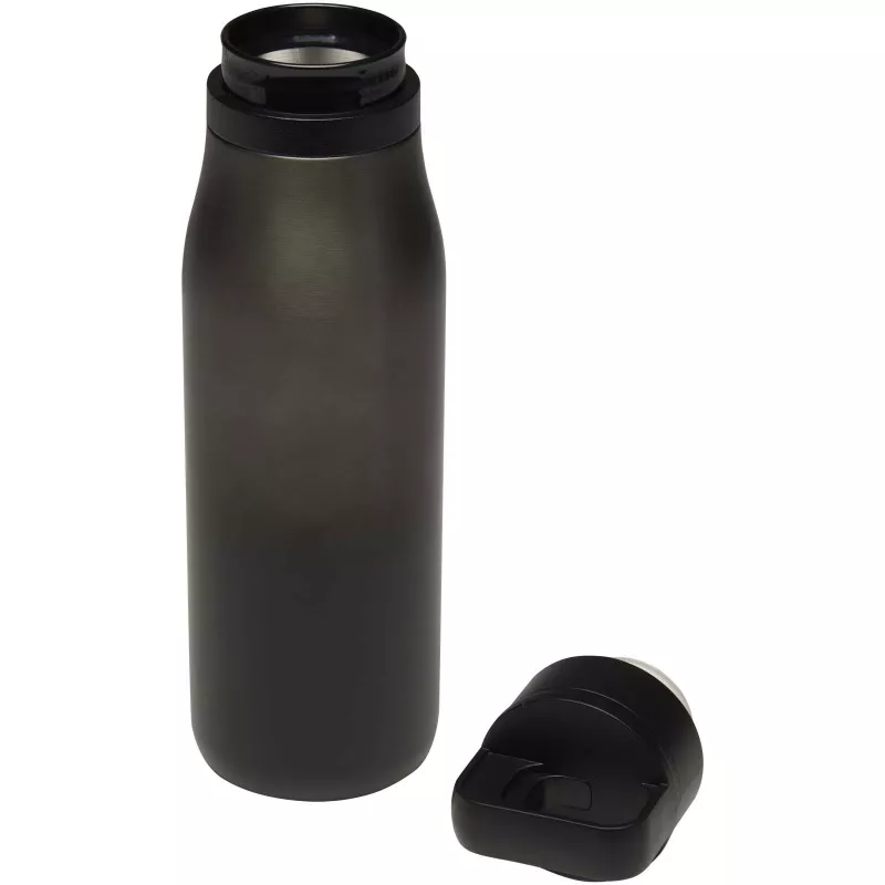 SMART - kubek termiczny o pojemności 500 ml wykonany ze stali nierdzewnej pochodzącej z recyklingu (certyfikat RCS), z podwój - Czarny (10096190)