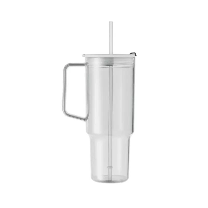 Kubek z RPET ze słomką 1200 ml MUGORA - Przezroczysty (MO2964-22)