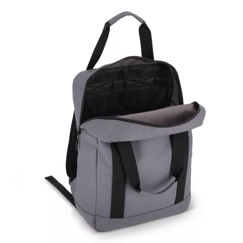 Plecak z powłoką PU, wykonany z materiału R-PET 600D, 27,5 x 12 x 37,5 cm, 12 l - szary (LT95362-N0061)