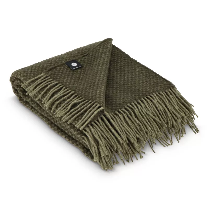 Sagaform Ulli dot Kocyk wykonany w 100% z wełny nowozelandzkiej  - ciemnozielony (LT52400-N0030)