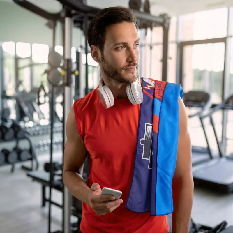 R-PET Szybkoschnący ręcznik 40×80 cm z woreczkiem, sublimacja. - niebieski (LT97214-N0011)