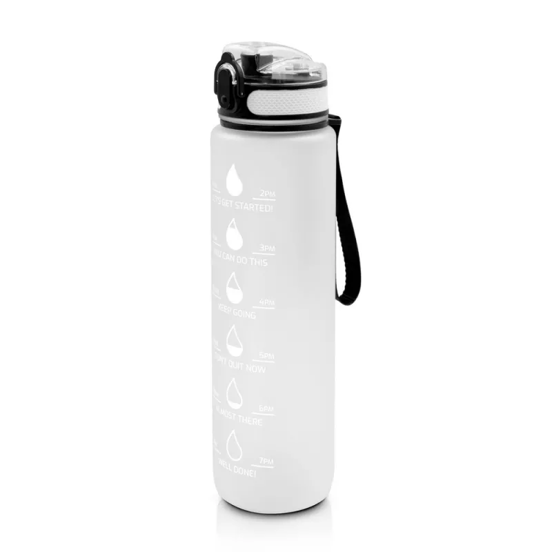 Butelka sportowa 1000 ml z miarką motywacyjną | Bennie - biały (V2245-02)