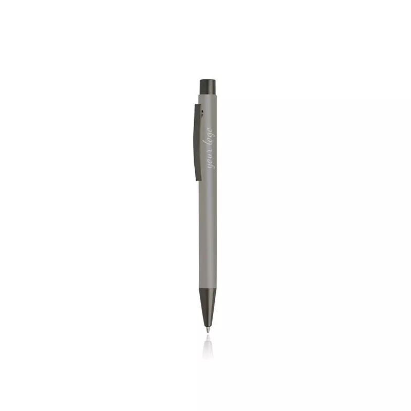 Długopis metalowy aluminiowy soft touch - Ciemno szary (IP13148796)