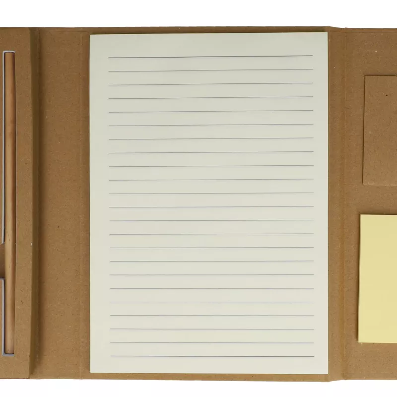 Trzyczęściowy zestaw piśmienniczy z papierową okładką o gramaturze 120 g/m² - naturalny-t (LT90868-N0094)