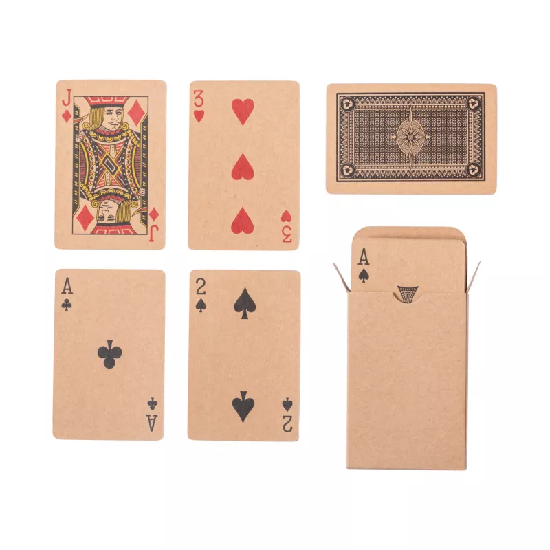 Trebol karty do gry z papieru z recyklingu - naturalny (AP722093)