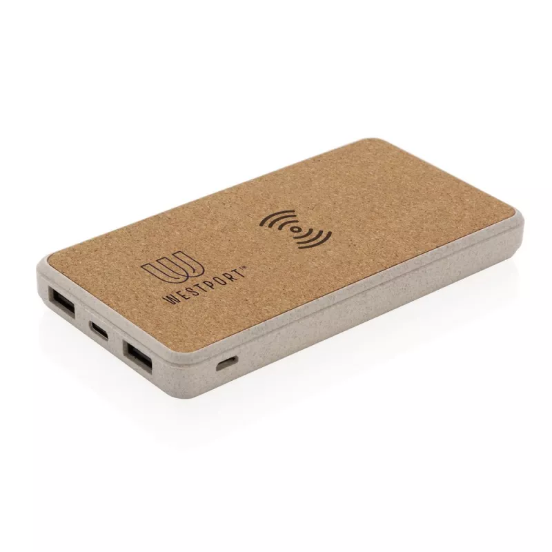 Bezprzewodowy power bank 8000 mAh - brązowy (P322.219)