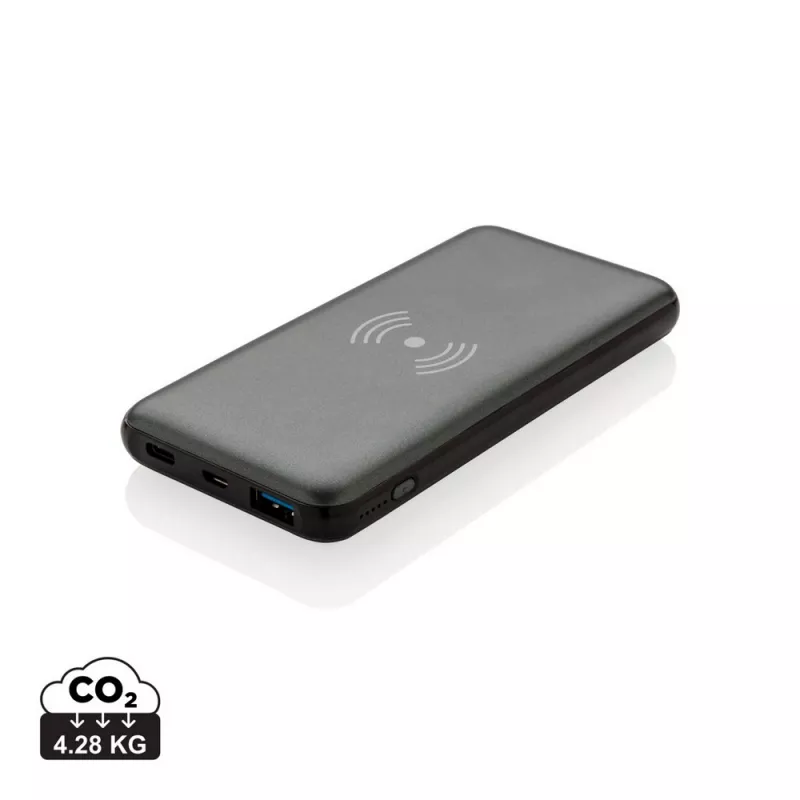 Bezprzewodowy power bank 10000 mAh z PD - szary (P322.142)