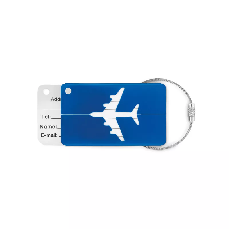 Zawieszka na bagaż aluminiowa FLY TAG - Niebieski (MO9508-37)