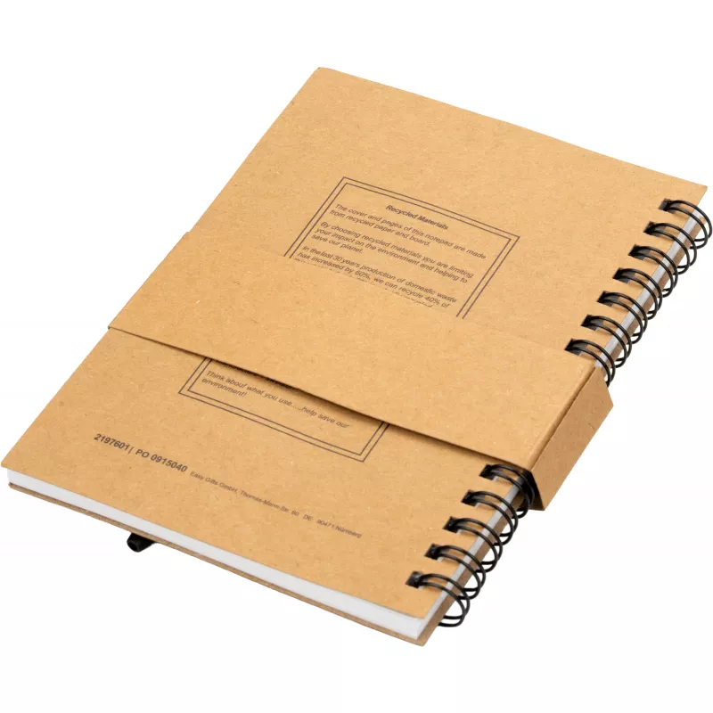 Notes A6 w linie z papieru z recyklingu z długopisem KEYSTONE - brązowy (197601)