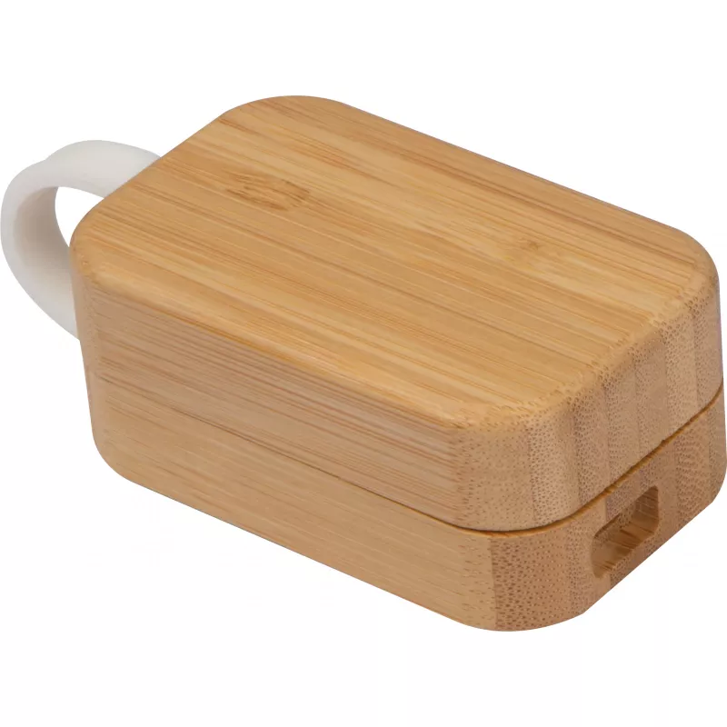 Słuchawki bezprzewodowe w bambusowym pudełku - beżowy (3257913)