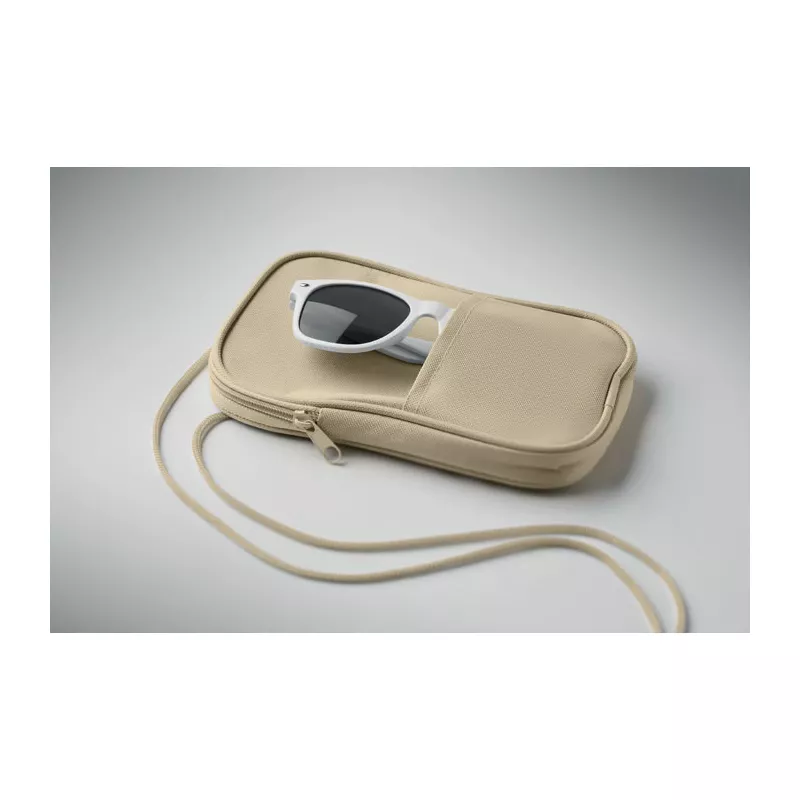 Saszetka podróżna RPET 600D na sznurku KOROVIN POUCH - Bezowy (MO2675-13)