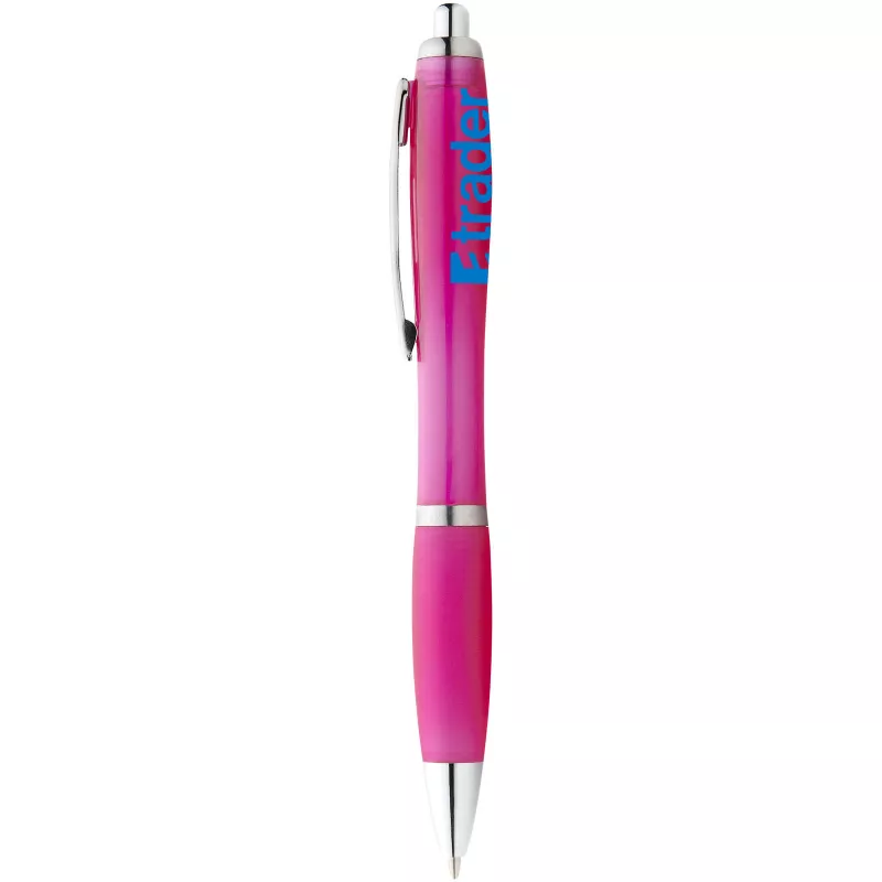 Długopis z kolorowym korpusem i uchwytem Nash - Różowy (10707803)