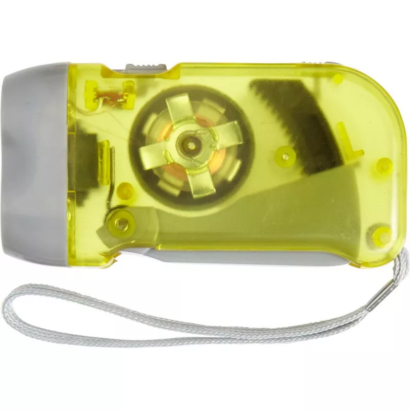 Latarka na dynamo 2 LED - żółty (V5504-08)