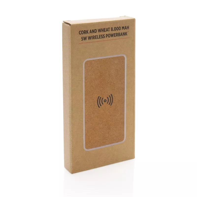 Bezprzewodowy power bank 8000 mAh - brązowy (P322.219)