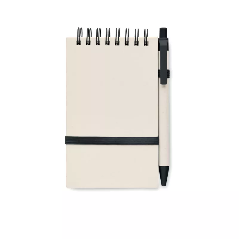 Notes A6 z recyklingu 70 kartek z długopisem MITO SET - Czarny (MO6837-03)