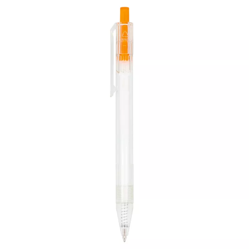 Długopis z R-PET - pomarańczowy transparentny (LT80562-N0426)