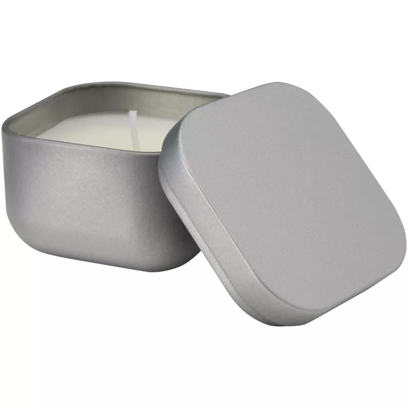 Tindra kwadratowa świeca w puszce o zapachu wanilii - Matted silver (12635281)