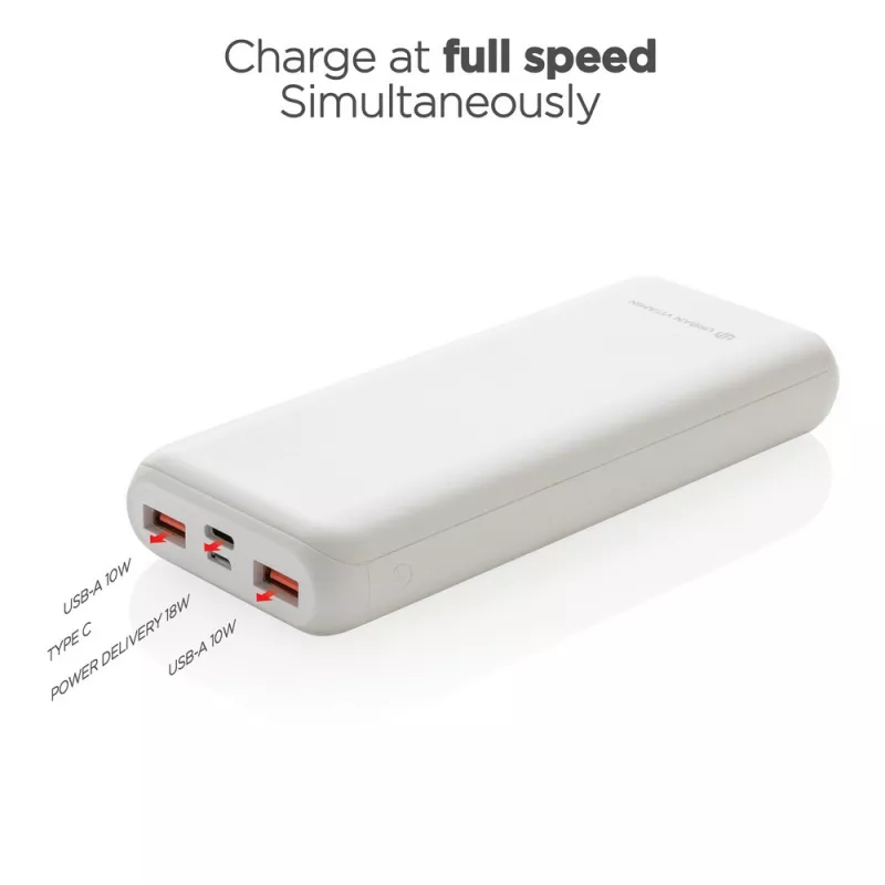 Szybki power bank 20000 mAh Urban Vitamin - biały (P322.753)