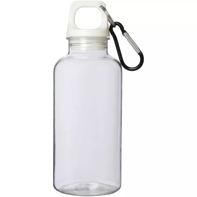 Oregon butelka na wodę o pojemności 400 ml z karabińczykiem wykonana z tworzyw sztucznych pochodzących z recyklingu z certyfi - Biały (10077801)