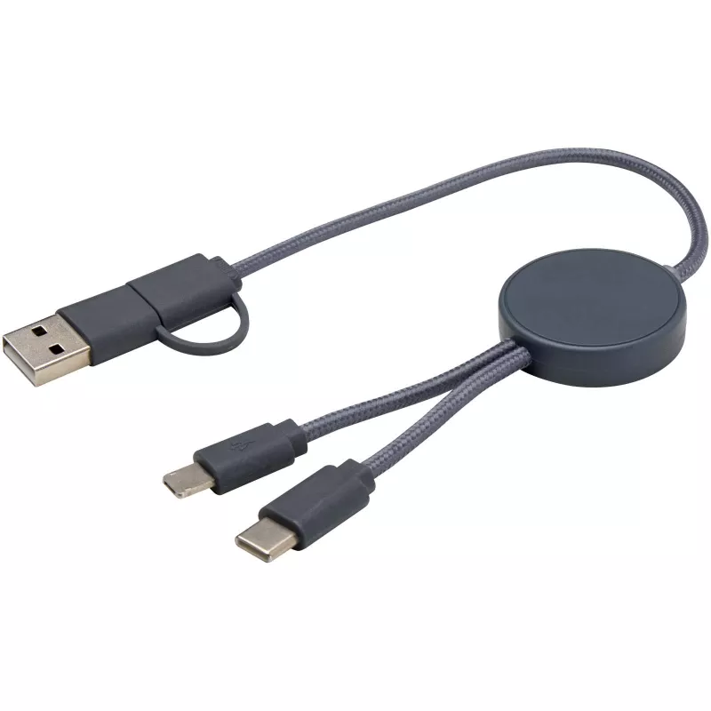 Citala kabel do synchronizacji danych i szybkiego ładowania 5 w 1 27 W o długości 30 cm z tworzyw sztucznych pochodzących z recyklingu - Hale Blue (12442755)