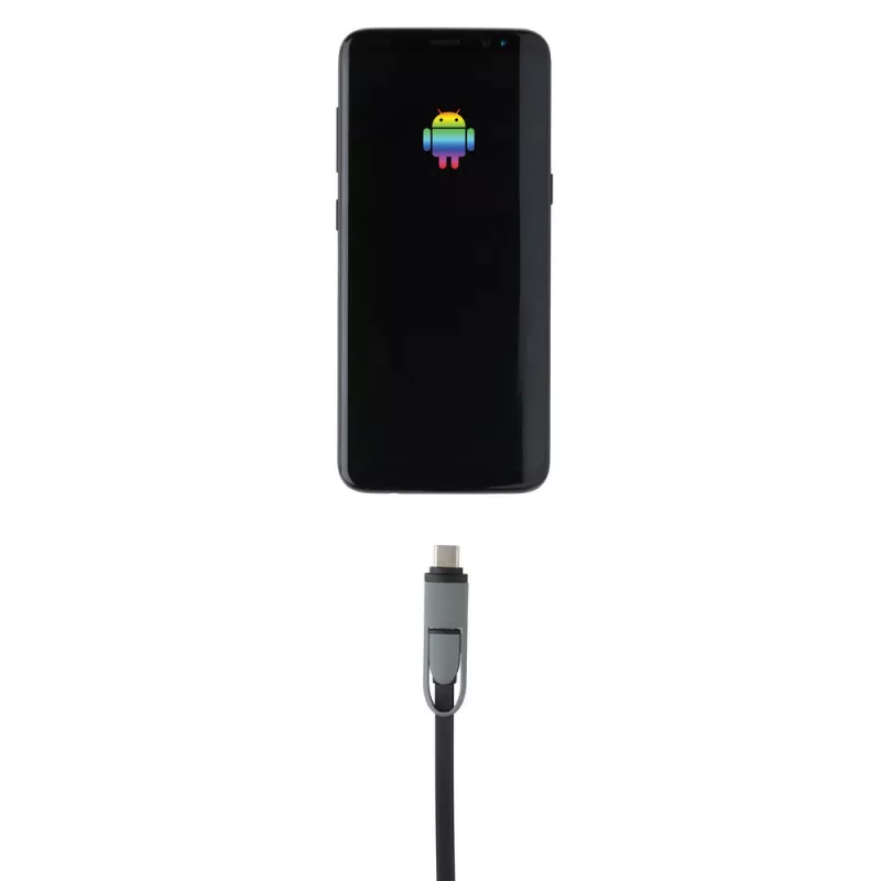 Zwijany kabel do ładowania i synchronizacji 3 w 1 - czarny (P302.221)