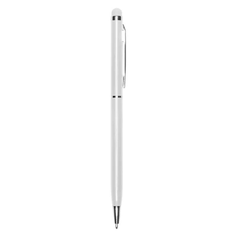 Długopis metalowy błyszczący z  touch pen-em | Raymond - biały (V1660-02)