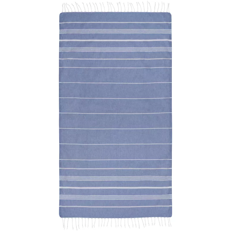 Anna bawełniany ręcznik hammam o gramaturze 180 g/m² i wymiarach 100 x 180 cm - Granatowy (11333555)