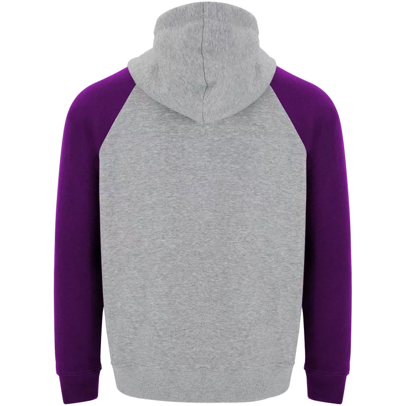 Badet dziecięca dwukolorowa bluza z kapturem - Fioletowy-Szary melanż (K1058-H_GREY-PURPLE)